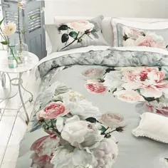 ملافه تخت خاکستری گلدار Peonia Grande Zinc