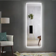 آینه تمام طول آینه دیواری آینه LED آینه آینه با چراغ برای حمام / اتاق خواب / اتاق نشیمن با سوئیچ لمسی کم نور ، ضد آب (LED ، 64 "x 21") - Walmart.com
