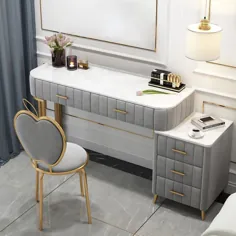 میز آراسته و روکش دار خاکستری مدرن میز آرایش قابل ارتقا با کابینت