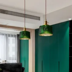 چراغ آویز شیشه ای سبز در چراغ های آویز روشنایی دکوراسیون منزل چراغ سقفی اسکاندیناوی اسکاندیناوی Art Deco معاصر مدرن