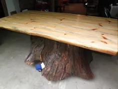 میز ناهار خوری آشپزخانه تنه درخت بلوط واقعی - یکی از پروژه های فعلی ما