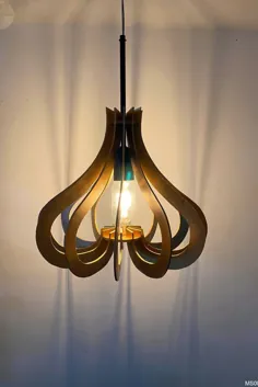 چراغ آویز چوبی خیره کننده برای دکوراسیون منزل دنج |  چراغ سقفی بالای آشپزخانه |  دکوراسیون لوژ مدرن