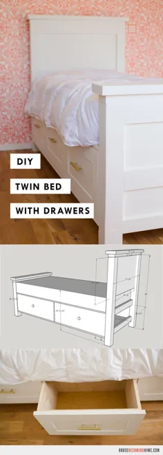 تختخواب دوقلو DIY با کشوهای ذخیره سازی - خانه تبدیل به خانه