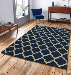 فرش منطقه هندسی آبی