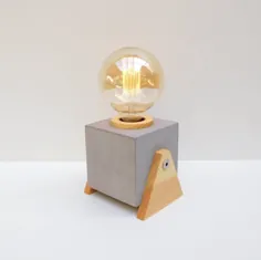 چراغ رومیزی بتونی چراغ LED مینیمالیستی مدرن |  اتسی