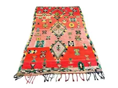 فرش صورتی مراکشی فرش berber فرش پرنعمت مراکش boujaad |  اتسی
