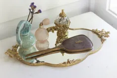 آینه دست مصنوعی روستایی عتیقه طلایی نقره ای دسته کوچک موسیقی جاز تزئین شده تزیین ویکتوریا هالیوود میز بالا صفحه نمایش رنگ