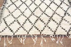 فرش Beni Ouarain سفید و سیاه مراکشی