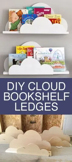 لبه های قفسه کتاب DIY Cloud - اتاق خواب کودکان و دکوراسیون مهد کودک