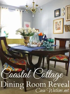 دکوراسیون اتاق غذاخوری کلبه ساحلی رنگارنگ آشکار می شود - زندگی در Casa Watkins