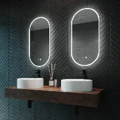 آینه حمام با نور پس زمینه ریمر گتسبی بیضی شکل