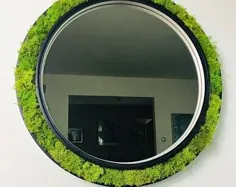 آینه خزه یک دور با قفسه ایده های کوچک حمام دیوار |  اتسی