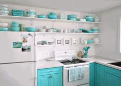 نحوه استفاده از رنگ آبی تیفانی در ایده های آشپزخانه دکوراسیون منزل