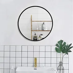 آینه گرد FANYUSHOW برای حمام ، آینه دایره طلایی برای دیوار ، آینه گرد فلزی برنجی براق 19.7 اینچی مدرن برای دکوراسیون دیوار ، غرور ، اتاق نشیمن ، اتاق خواب
