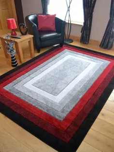 جدید فرش ضخیم نرم و خاکستری مشکی مشکی کف قرمز فرش فرش دشت |  eBay