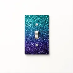 درخشش زیبای Aqua blue Ombre sparkles Light Switch Cover |  Zazzle.com