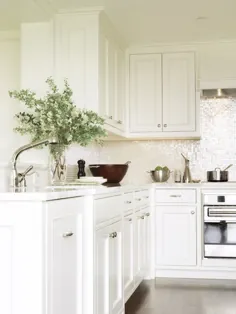 Mother of Pearl Backsplash - انتقالی - آشپزخانه - SLC Interiors