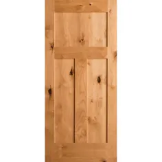 Krosswood Doors 36 in x x 80 in. Krosswood Craftsman 3-Panel Shaker Solid Wood Core Rustic Knotty Alder Door داخلی Slab-KW-325-3068-SLB - The Home Depot