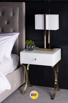 میز کنار تخت آئورلیا در طلای سفید و شامپاین