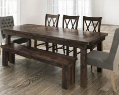 میز مزرعه افرا ، میز چوب سخت افرا ، میز مزرعه با انتهای نان ، میز غذاخوری بزرگ ، میز آشپزخانه ، میز چوب سخت