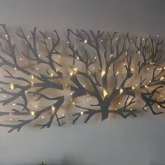 Metal Wall Art Tree of Life Decor 3D Sculpture 3 Piece Tree Brunch مدرن 1200 پهن