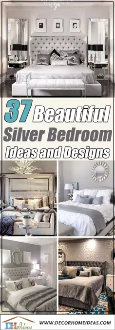 37 ایده زیبا برای اتاق خواب نقره ای |  ایده های دکوراسیون منزل