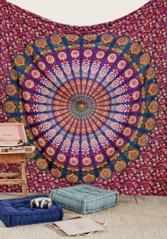 ملیله طاووس تابلو فرش هند تابلو فرش ماندالا تزیین دیواری |  اتسی