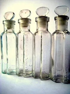 بطری های داروخانه عتیقه شیشه شیشه داروخانه فرانسوی |  اتسی