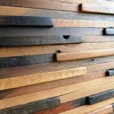 کاشی های دیواری چوبی بازسازی شده موزاییک کاشی دیواری آشپزخانه |  اتسی