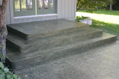 مراحل و پیاده رو بدون مهر و موم شده با افزایش دهنده های گرانیت خشن - بژ دانه های بژ را با ماده آزاد کننده مواد ضد قدمت تخته سنگ ترشح کنید.  توسط The Concrete Artisans، Inc