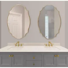 آینه کلاسیک شیشه ای مورب طلای بیضی Kate و Laurel (36 اینچ H x 24 اینچ W) -217769 - انبار خانه