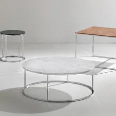 میز قهوه طراحی مدرن ساخته شده از سنگ مرمر سفید کارارا زئوس ، 90 سانتی متر
