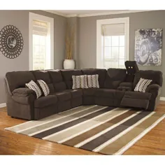 Comfort Commandor Chocolate Sleeper Sectional w / Right Loveseat BenchCraft in Se