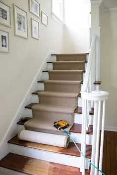 Stair Runner DIY with Sisal فرش مستقیم - اتاق برای سه شنبه