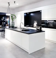 Witte keuken in hoogglans lak |  DSM کیوکنز