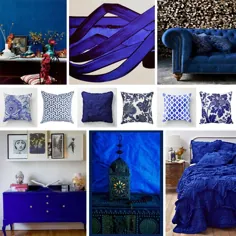 اتاق خواب آبی کبالت - یک تابلوی خلق و خوی بسیار آبی |  طراحی دوره