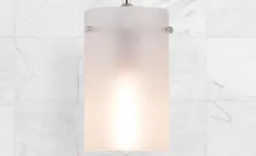 چراغ آویز برای دکوراسیون جزیره آشپزخانه - چراغ آویز نیکل براق شیشه ای مات مدرن - سایه کوچک لامپ