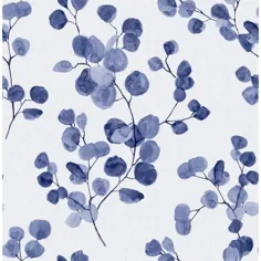 کاغذ دیواری لایه بردار و چسب گل چسب نیلی وینیل گلدار با مساحت 30.75 متر مربع به رنگ آبی |  SLW3705