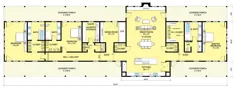 طرح خانه Ranch Style - 3 تختخواب 3 حمام 3645 Sq / Ft Plan # 888-6