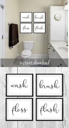 مجموعه چهار چاپ حمام شستشوی قلم مو Floss Flush |  اتسی