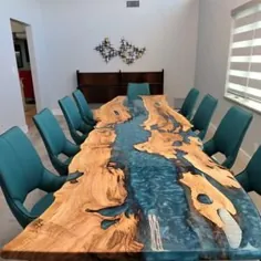 میز رزین اپوکسی ، میز چوب ، میز رودخانه ، میز اپوکسی ، میز رزین به سفارش - چوب گردو - چوب کافور