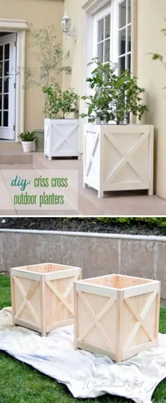 گلدان های بیرونی DIY Criss Cross