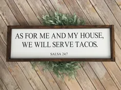 تابلوهای چوبی برای من و خانه من به تابلوهای Tacos خدمت خواهیم کرد |  اتسی