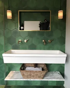 14 ایده برای حمامهای زرق و برق دار سبز