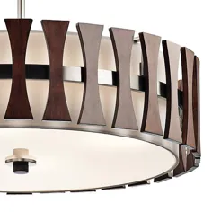 چراغ آویز قابل تبدیل چوب بلوط عظیم Kichler Cirus 24 "- # 1W577 | لامپ های Plus