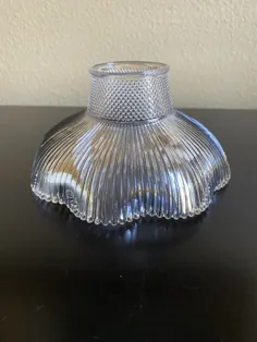 سایه آویز لامپ شیشه ای شفاف و تمیز کوچک عتیقه ای |  اتسی