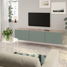 واحد تلویزیون BESTÅ با درب ، جلد گردو خاکستری روشن ، سبز خاکستری Notviken ، 70 7 / 8x16 1 / 2x15 ". آن را از اینجا دریافت کنید! - IKEA