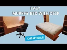 نقشه های میز تحریر مورفی - طرح های میز تختخواب دیواری - بدون سخت افزار یا کیت !!!