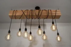 10 چراغ چراغ آویز پرتو چوبی با قفس