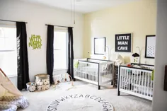 Twins ’Monochrome Little Man Cave Nursery Reveal - Oh Happy Play